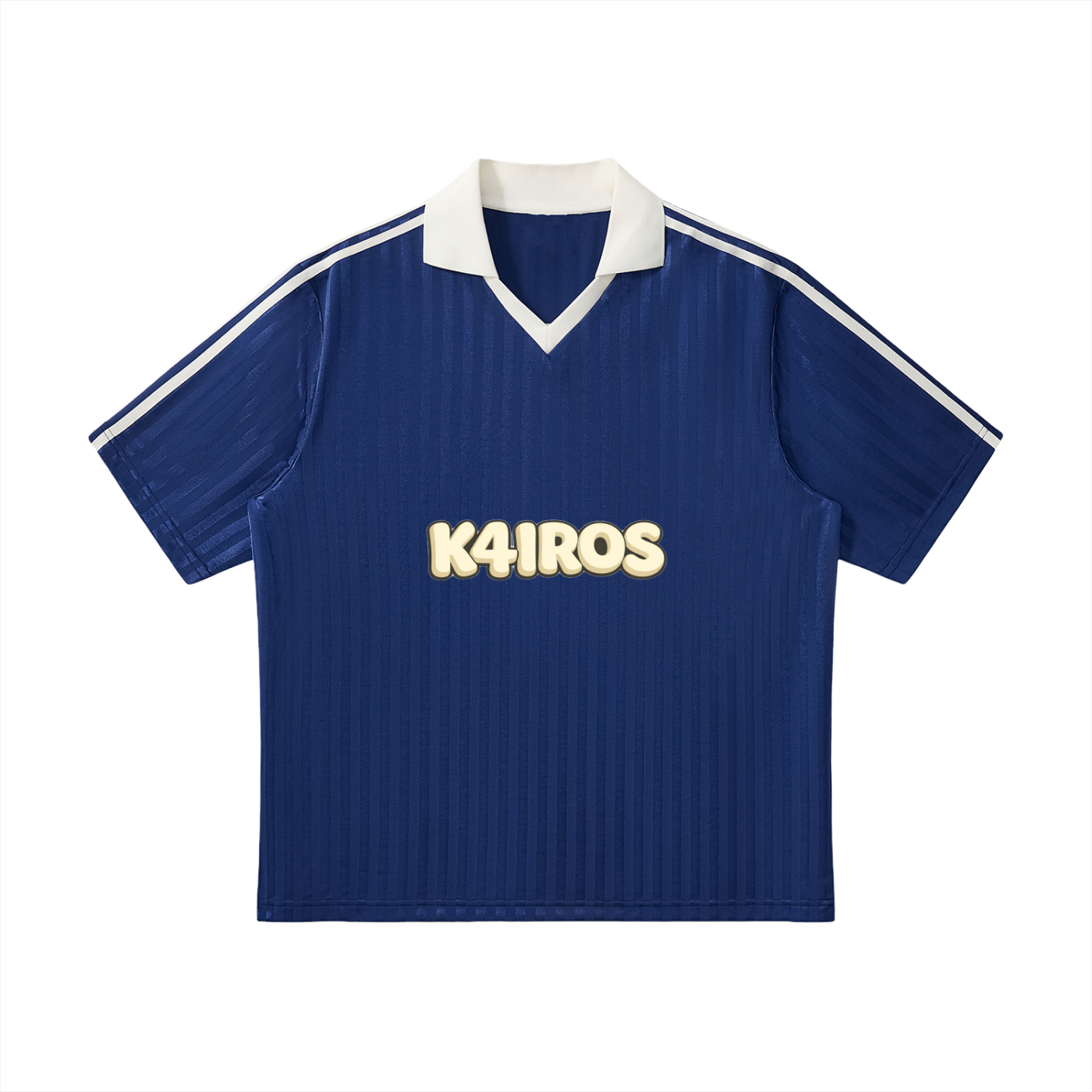 Contrast Collar Striped Soccer Jersey