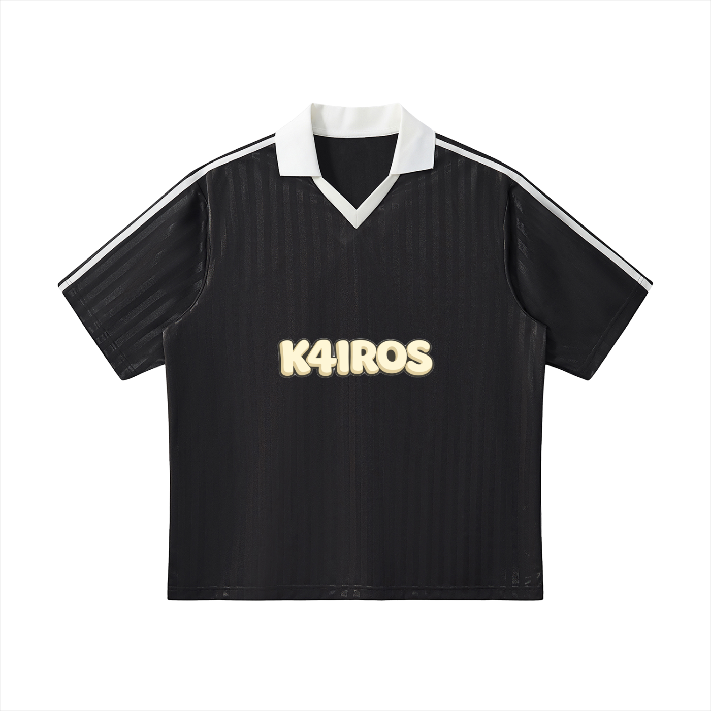 Contrast Collar Striped Soccer Jersey