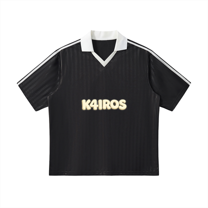 Contrast Collar Striped Soccer Jersey