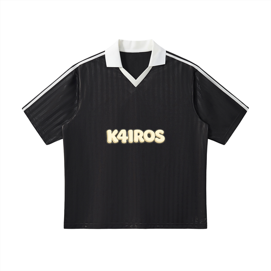 Contrast Collar Striped Soccer Jersey