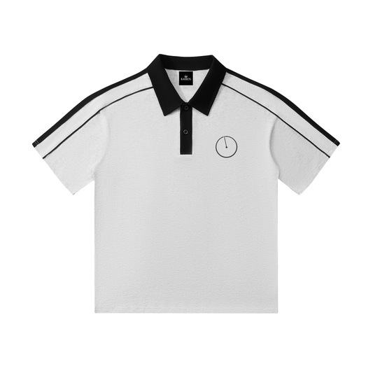 Contrast Collar Short-Sleeve Polo Shirt