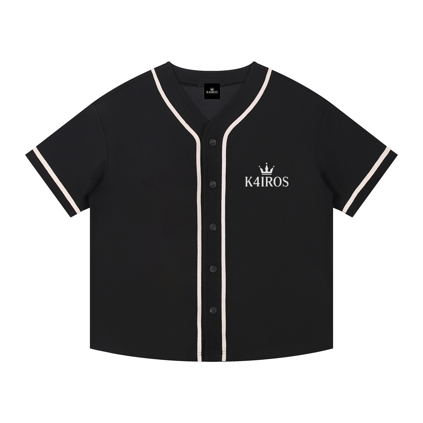Contrast Piped Button-Up Jersey