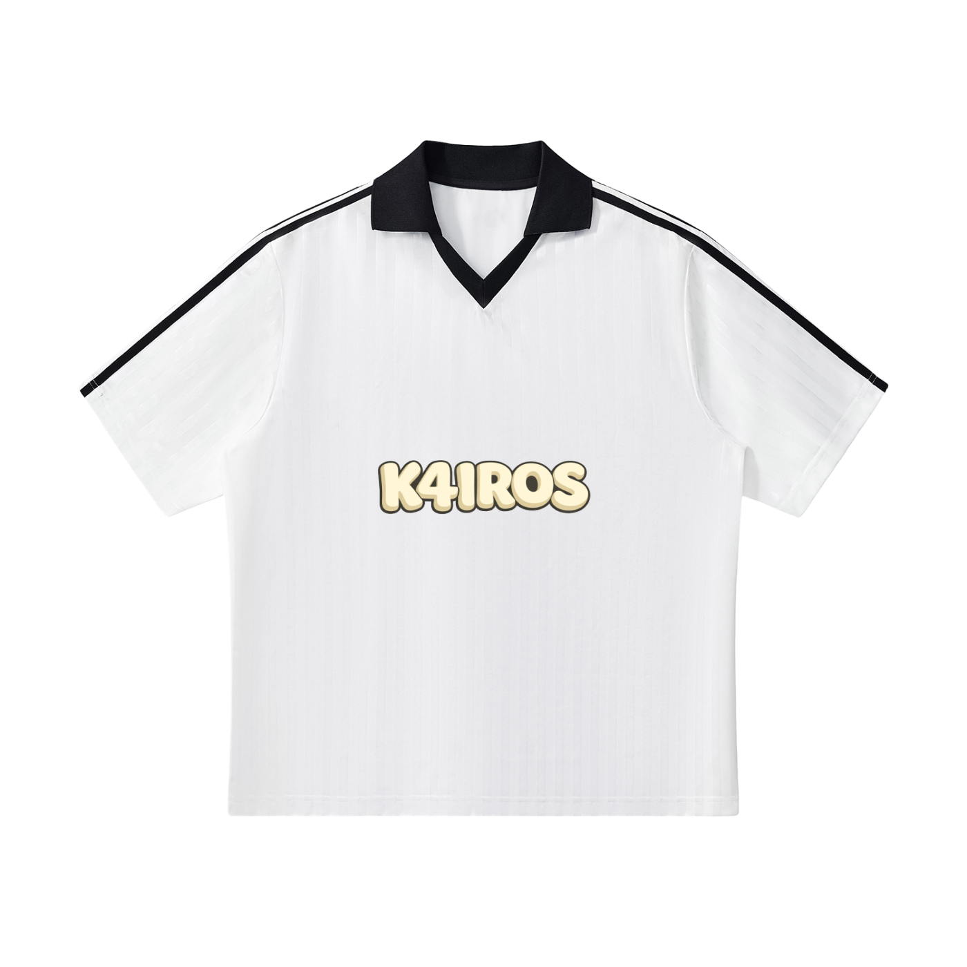 Contrast Collar Striped Soccer Jersey