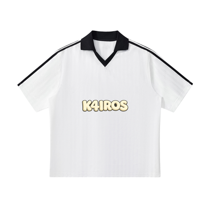 Contrast Collar Striped Soccer Jersey