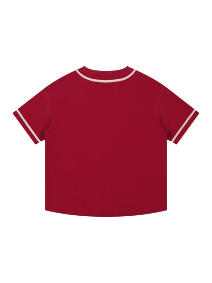 Contrast Piped Button-Up Jersey