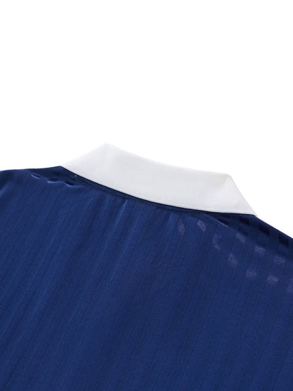 Contrast Collar Striped Soccer Jersey